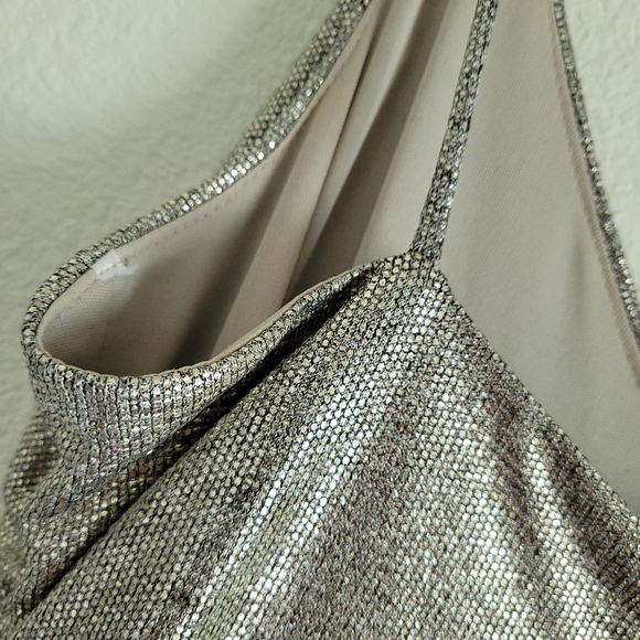 Betsy & Adam Silver Metallic Evening Dress - Picture 8 of 10
